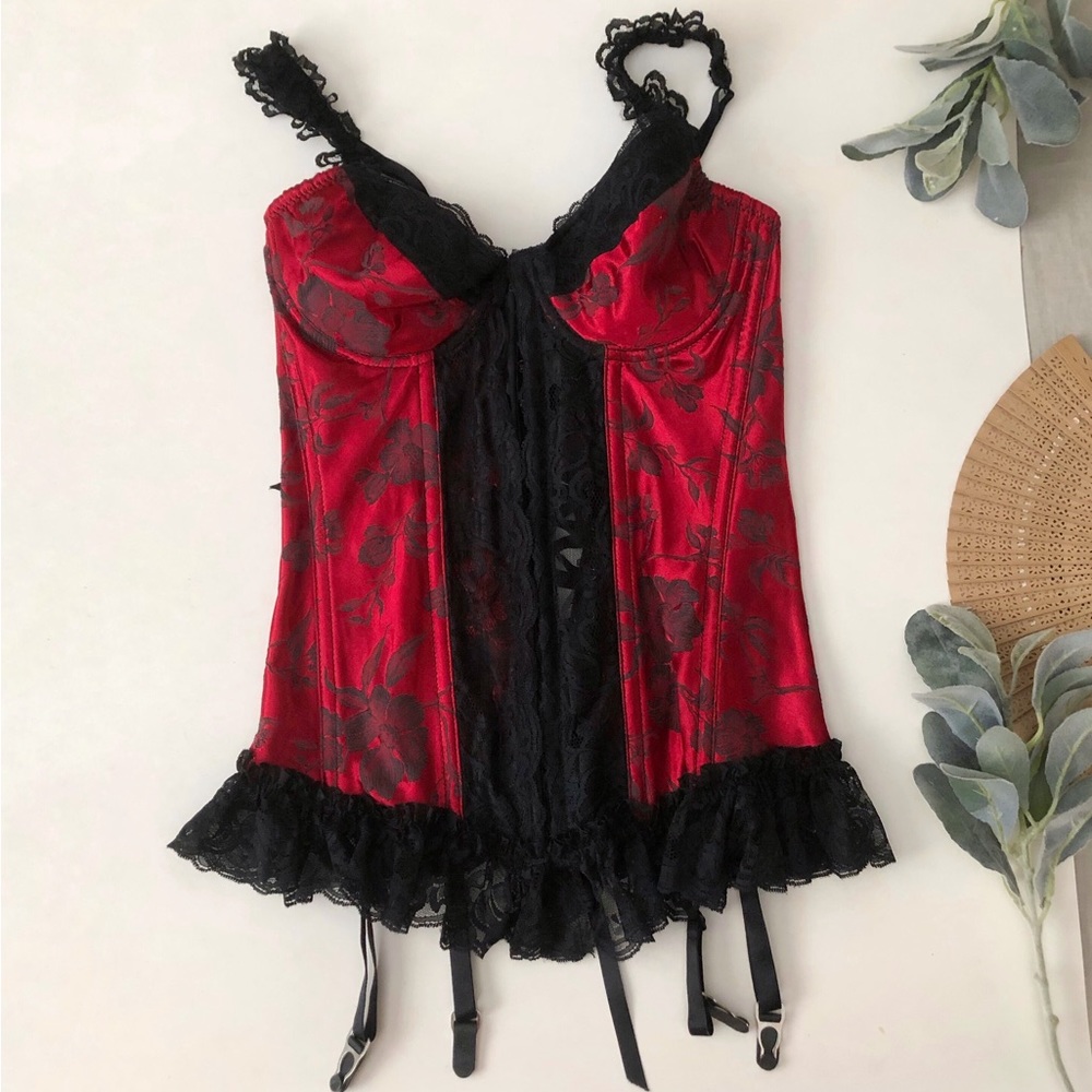 Vintage Shirley Satin & Lace Corset Lingerie